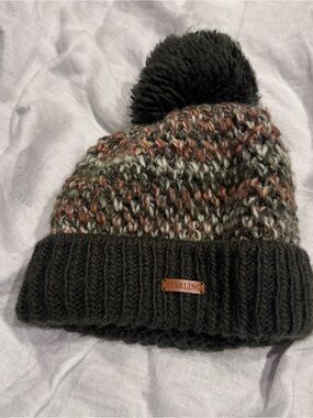 Multicolor Knit Pom Beanie - Olive